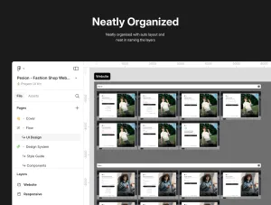 Thumb Figma workspace preview showing neat organization with auto-layout and page structure