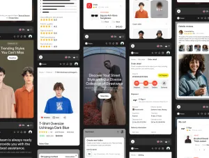 Thumb Preview of mobile and desktop screen variations including product pages, cart, and reviews