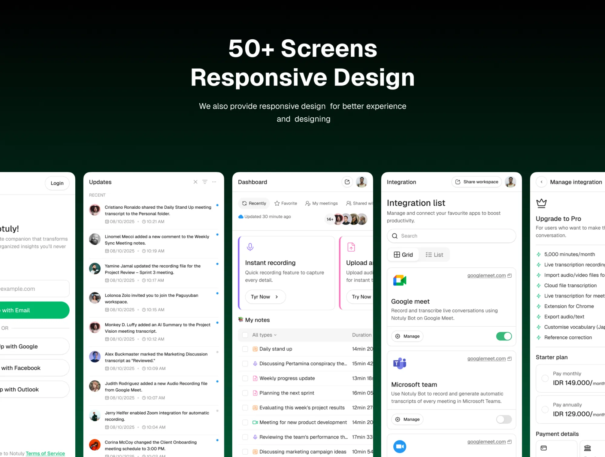 Responsive Design mobile and web screens preview