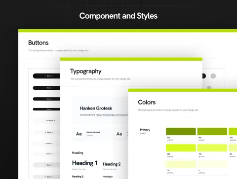 Component and styles overview including typography and colors