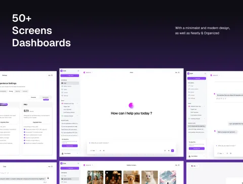 Dashboard screen previews of Zyra Chat AI including settings, pricing plans, chat interface, and gallery library.