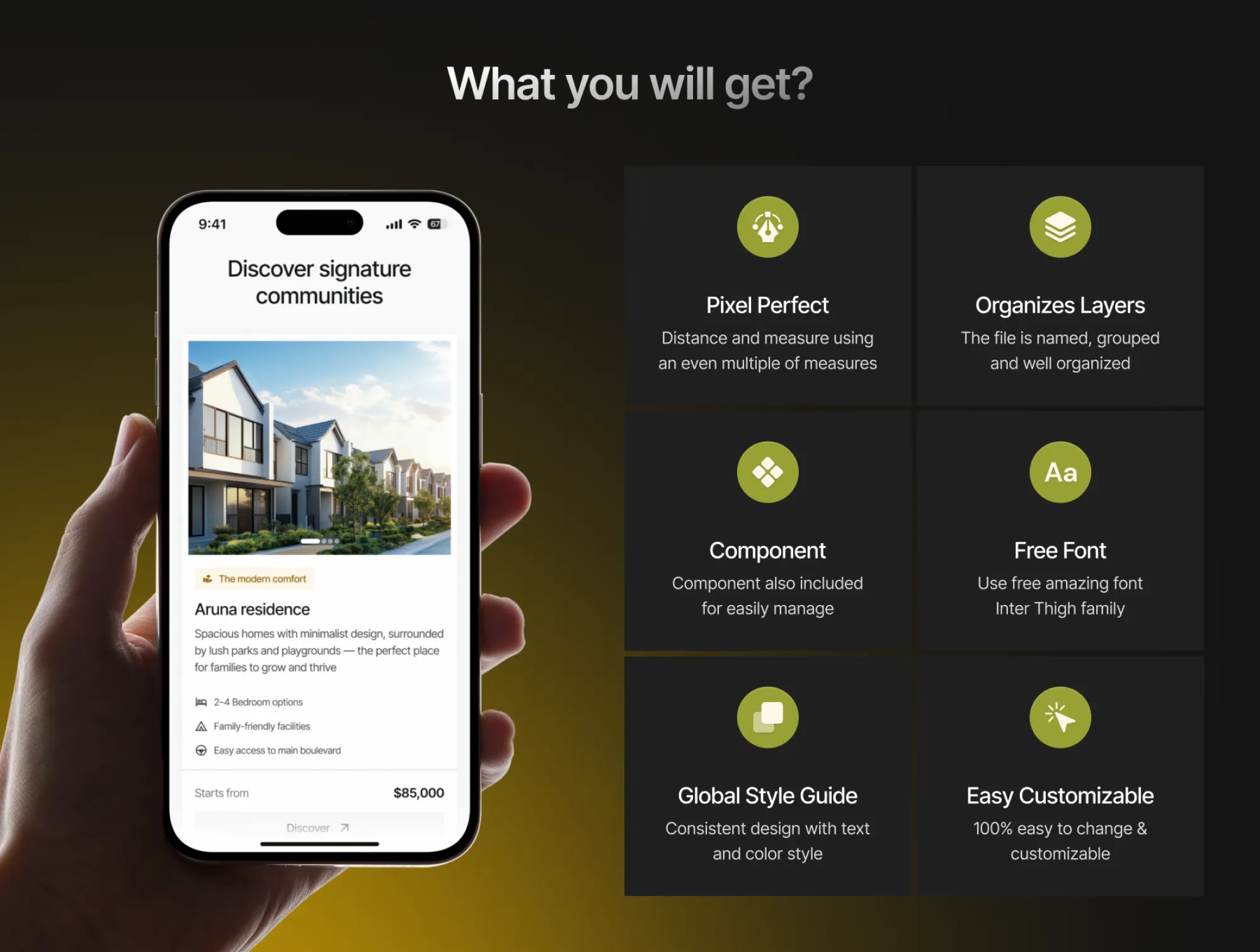 Desain UI/UX Serenia - Real Estate Management UI-Kit mockup