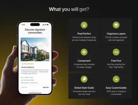Desain UI/UX Serenia - Real Estate Management UI-Kit mockup