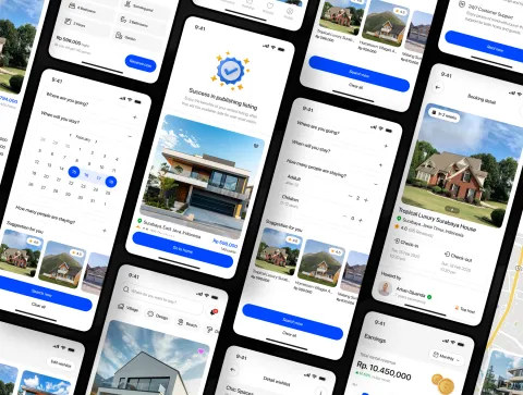 Athouse mobile app screens showing booking and property details