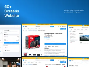 Thumb Larees website screens and order summary preview