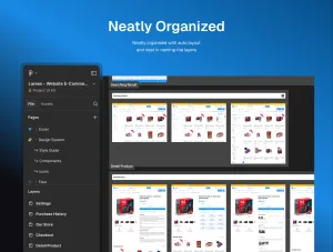 Thumb Larees Figma project layers and organized pages preview