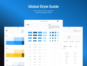 Thumb Larees global style guide including color palettes and typography preview