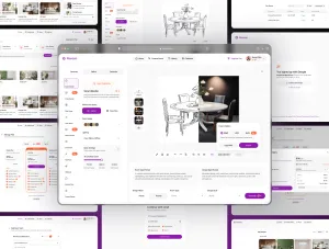 Thumb Preview of Maroon dashboard screens, browser window, and pricing management