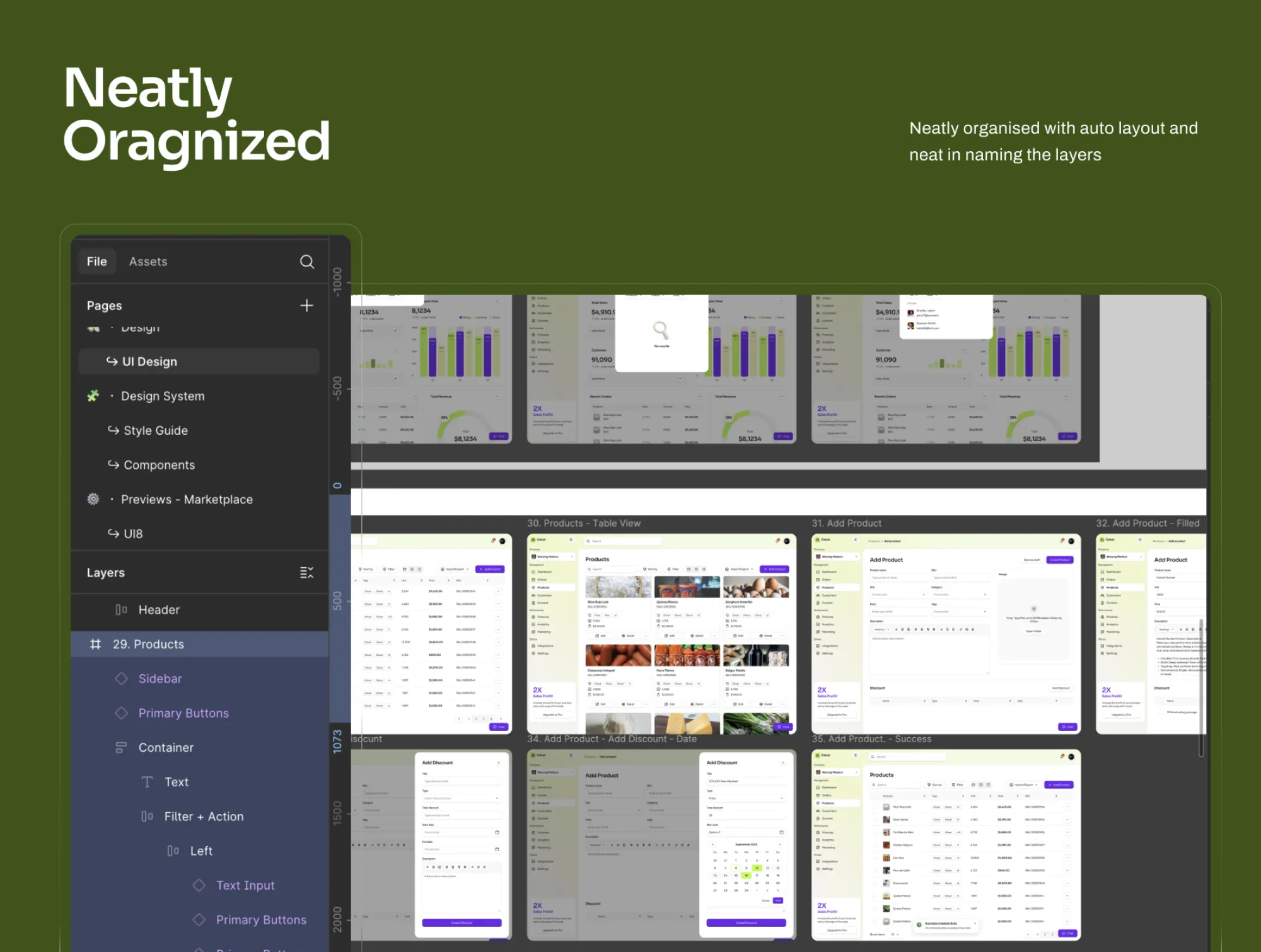 Figma layer organization and auto layout preview